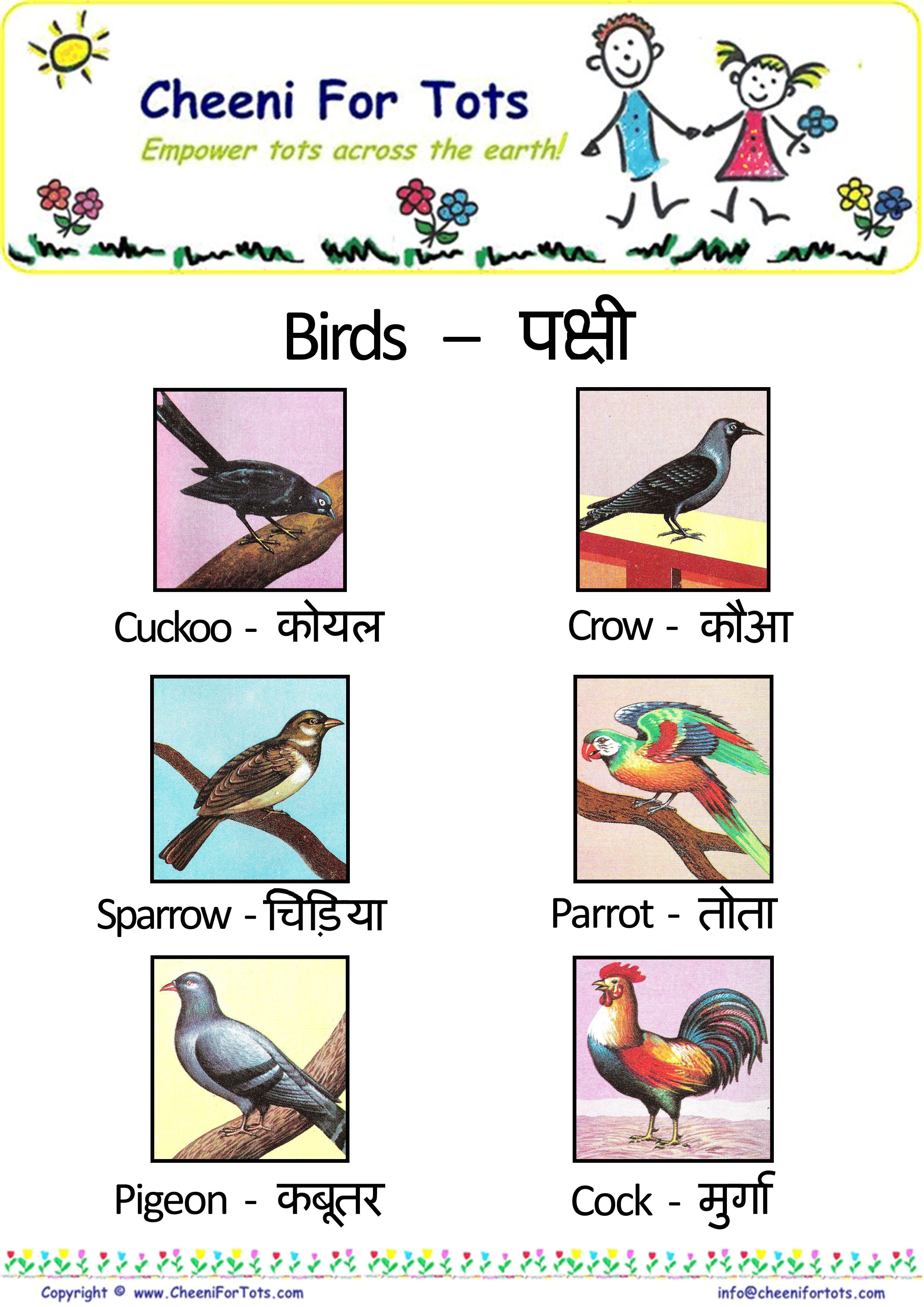 Hindi Words Chart